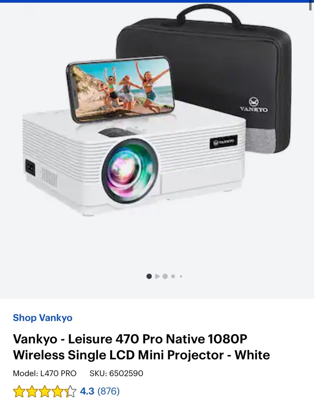 Vankyo Leisure 470 Pro Mini Projectors in case